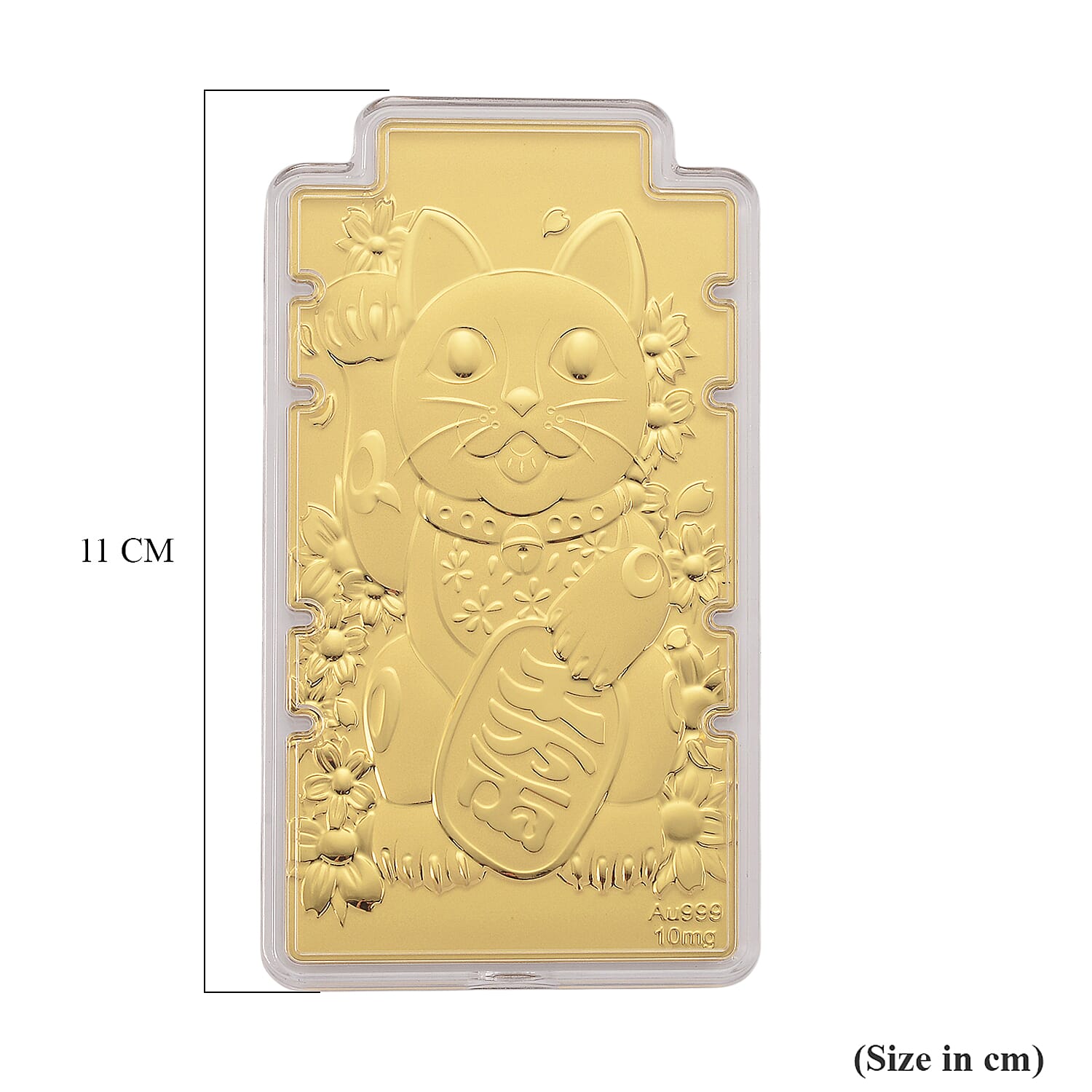 24K Yellow Gold Lucky Cat Embossed Foil