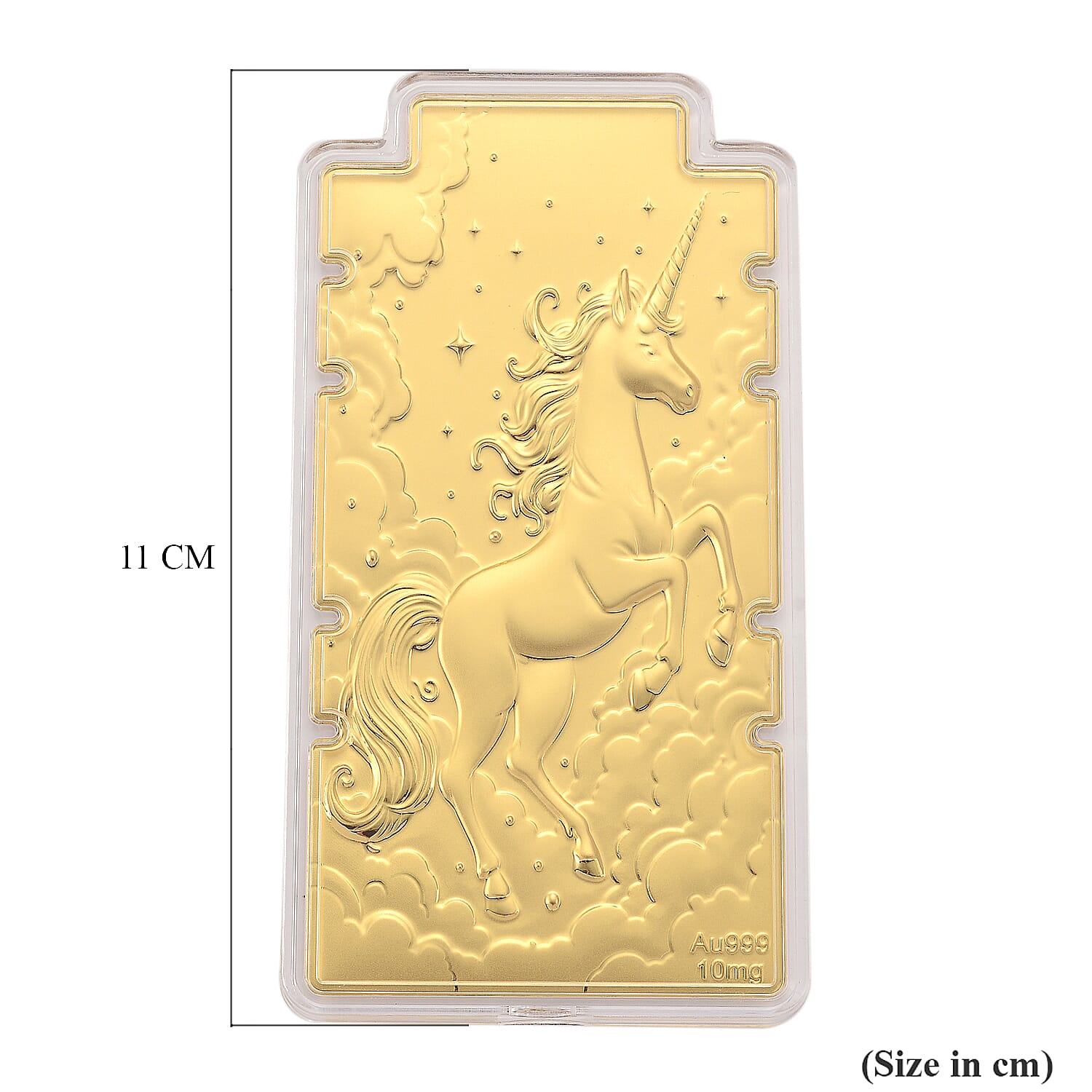 24K Yellow Gold (99.9% Purity) Large Unicorn Embossed Treasure - Representing Purity, Freedom & Magical Strength