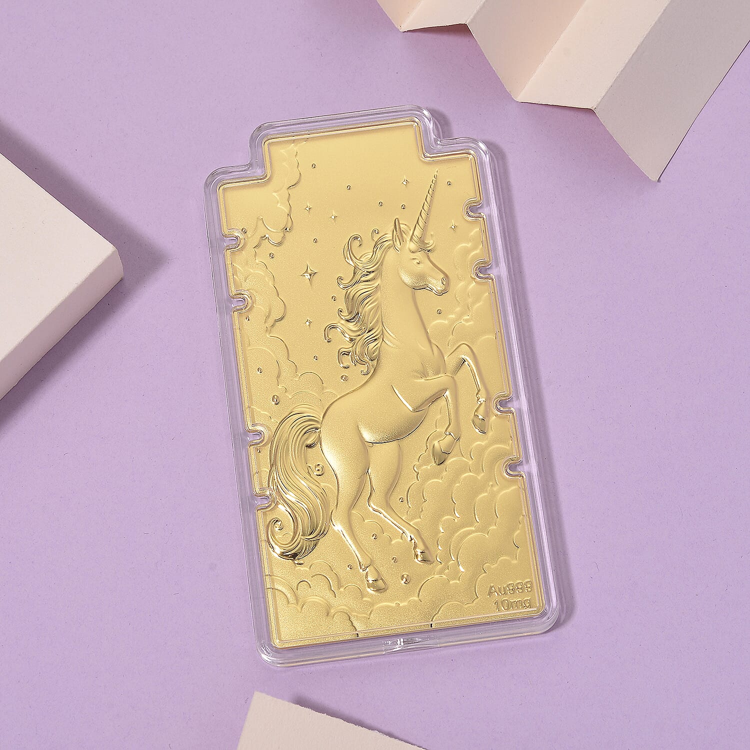 24K Yellow Gold Unicorn Embossed Foil