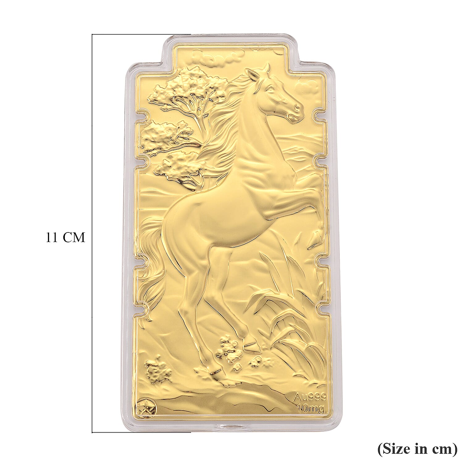 24K Yellow Gold (99.9% Purity) Large Horse Embossed Treasure - Symbolising Energy, Success & Freedom