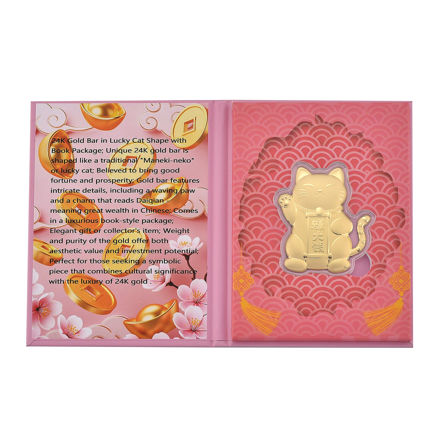 24K Yellow Gold Gold  Maneki Neko Lucky Cat