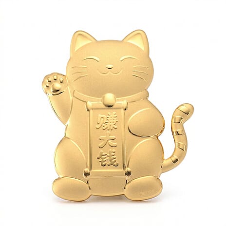 24K (99.99% Purity Yellow Gold Maneki Neko Lucky Cat