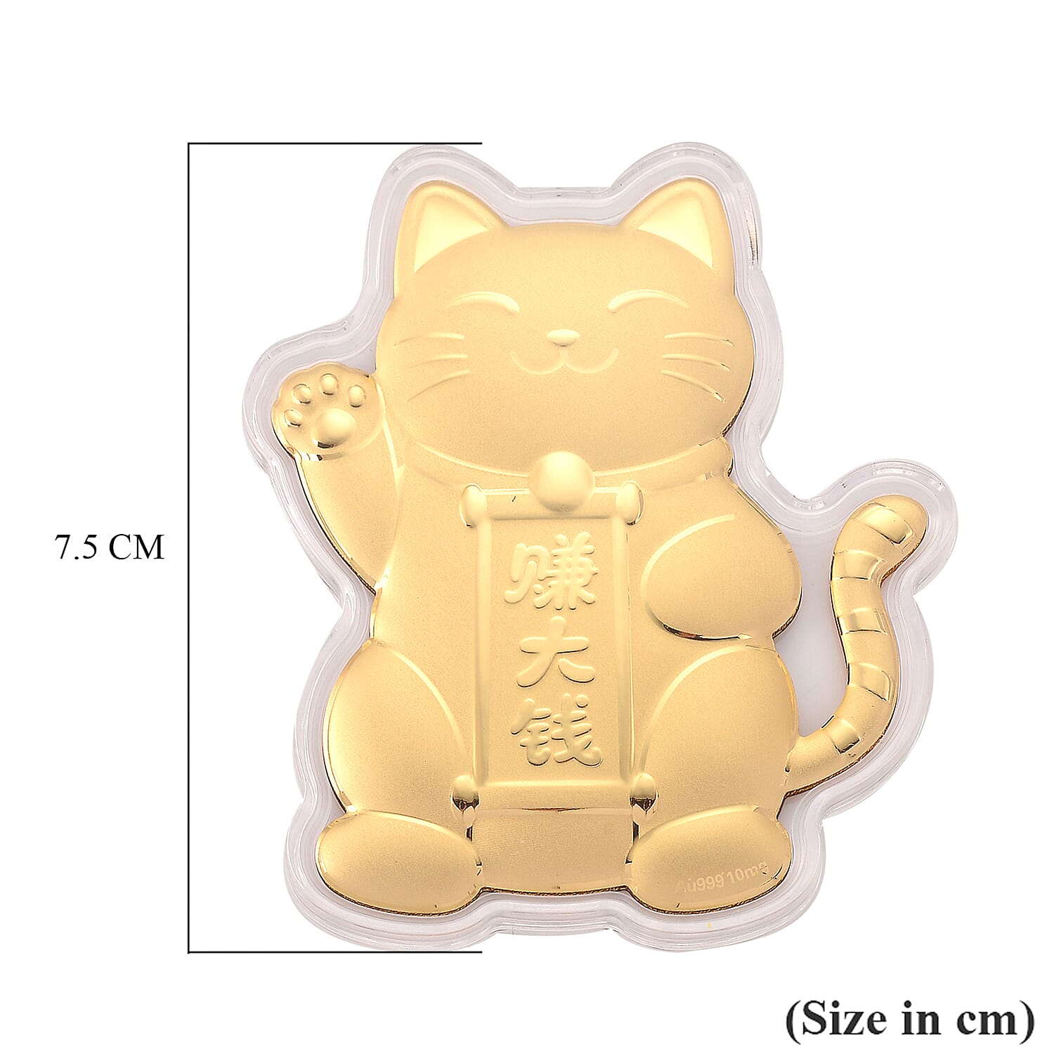 24K (99.99% Purity Yellow Gold Maneki Neko Lucky Cat