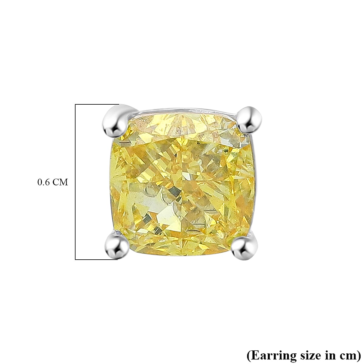 Luxuriant 950 Platinum SGL Certified Lab Grown Yellow Diamond (VS) Earring with Screw Back 2.00 Ct.