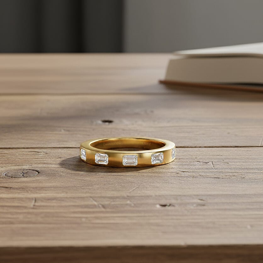 Luxuriant Lab Grown Diamond (VS-EF) Ring in 18K Vermeil Yellow Gold Plated Sterling Silver 1.01 Ct.