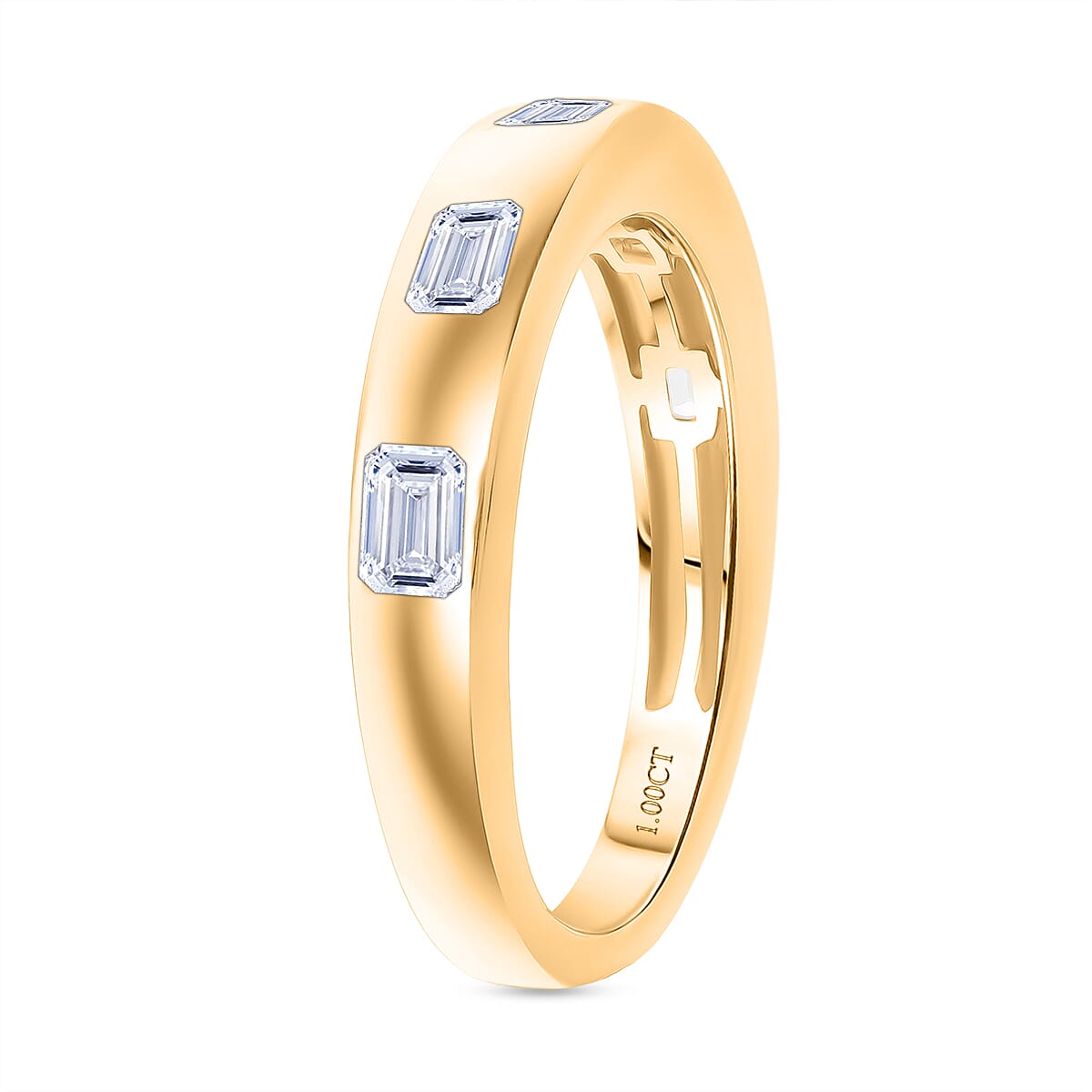 Luxuriant Lab Grown Diamond (VS-EF) Ring in 18K Vermeil Yellow Gold Plated Sterling Silver 1.01 Ct.