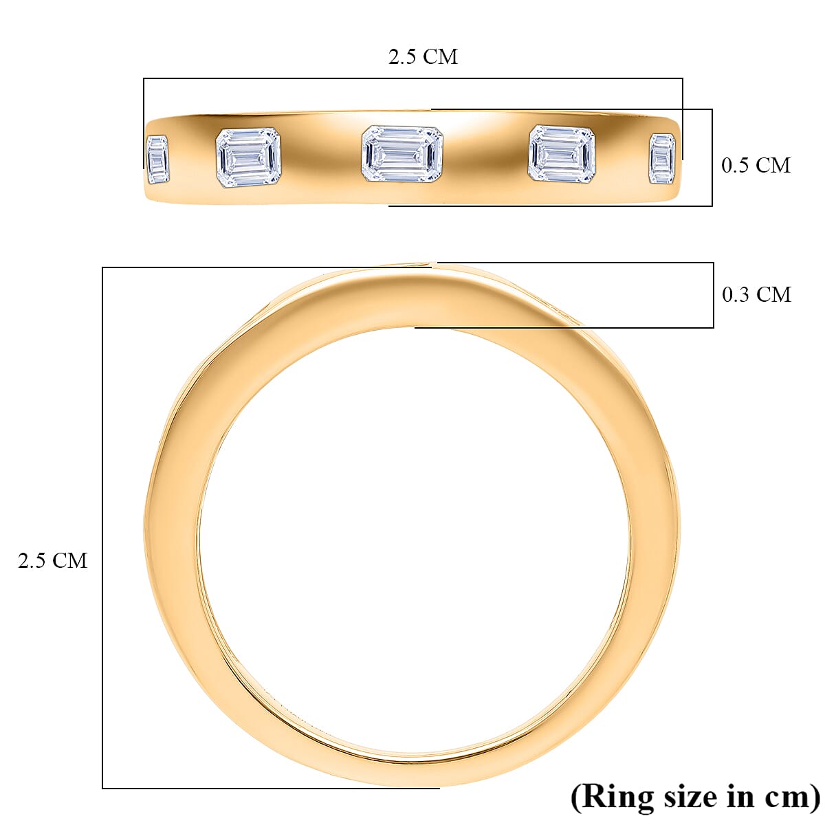 Luxuriant Lab Grown Diamond (VS-EF) Ring in 18K Vermeil Yellow Gold Plated Sterling Silver 1.01 Ct.
