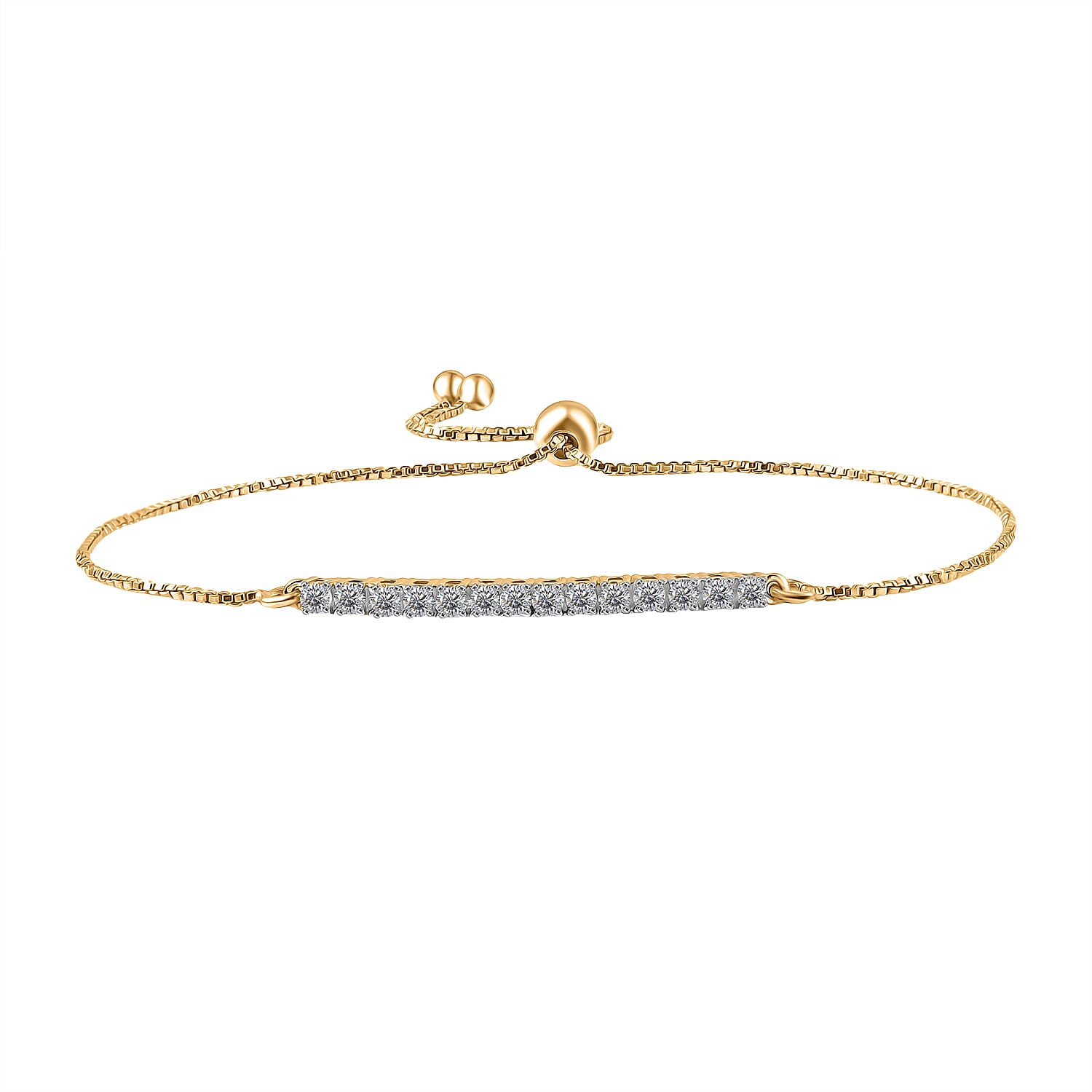 Luxuriant Lab Grown Diamond Fancy Bracelet (Size - 10.5) in 18K YG VermeilSterling Silver  0.518  Ct.