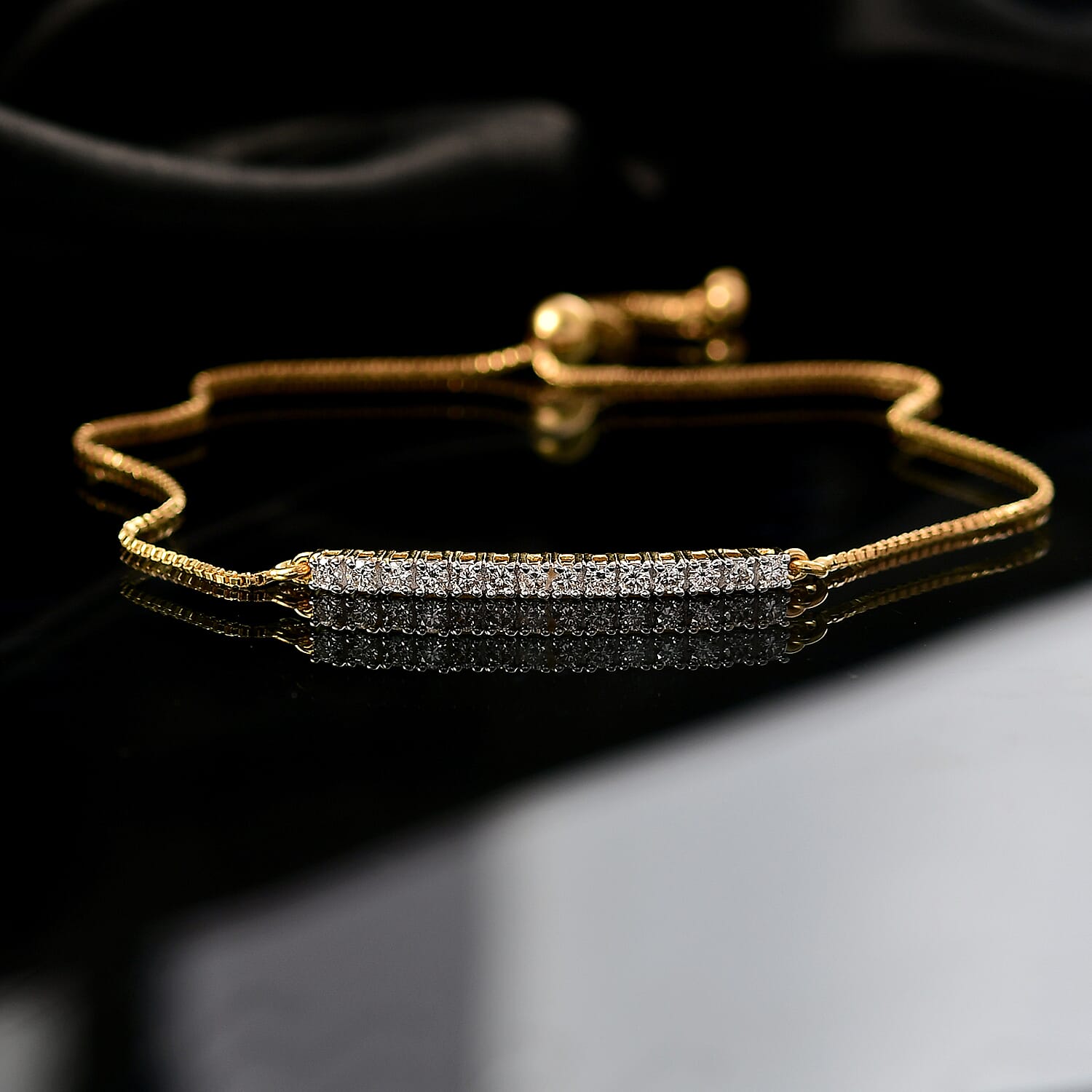 Luxuriant Lab Grown Diamond Fancy Bracelet (Size - 10.5) in 18K YG VermeilSterling Silver  0.518  Ct.