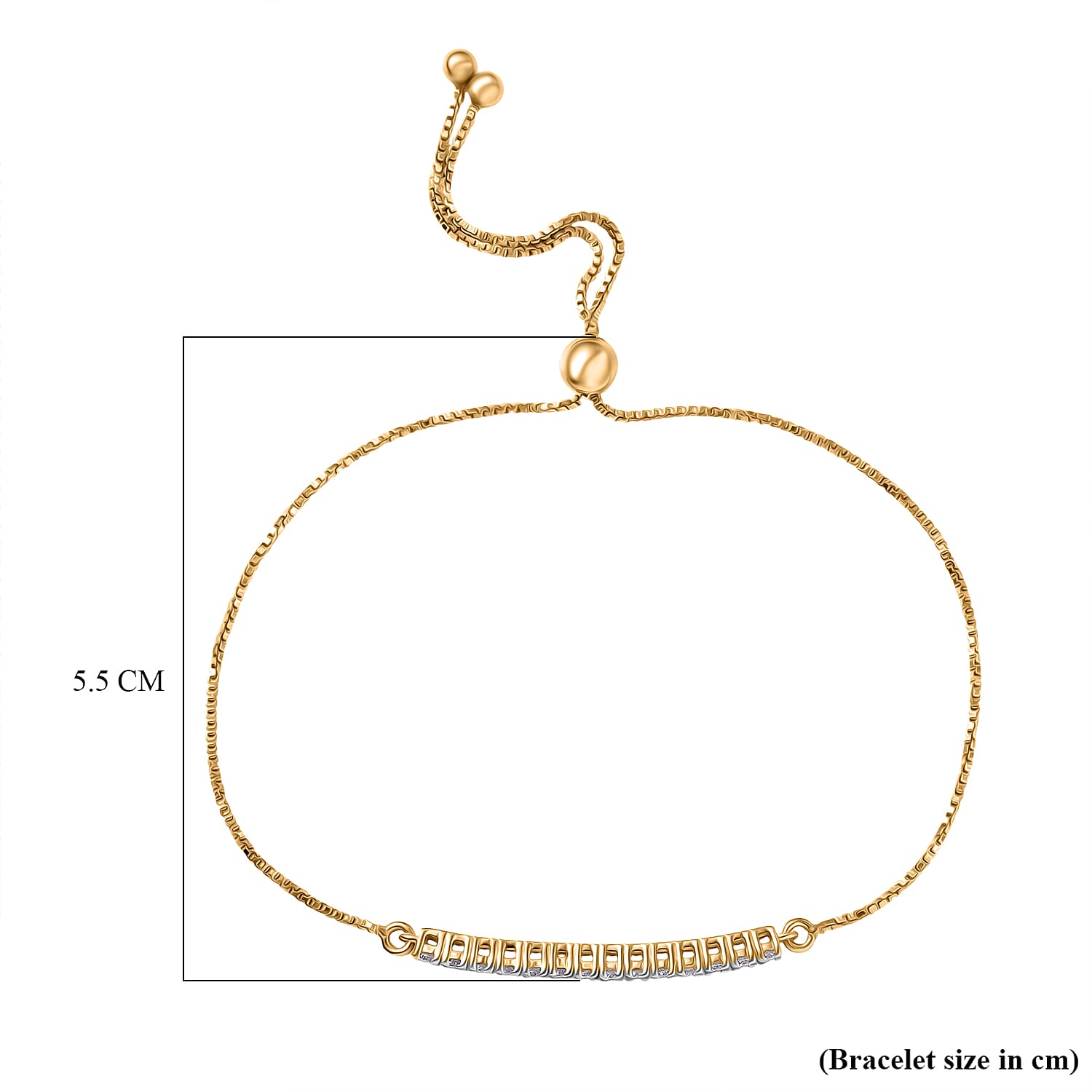 Luxuriant Lab Grown Diamond Fancy Bracelet (Size - 10.5) in 18K YG VermeilSterling Silver  0.518  Ct.