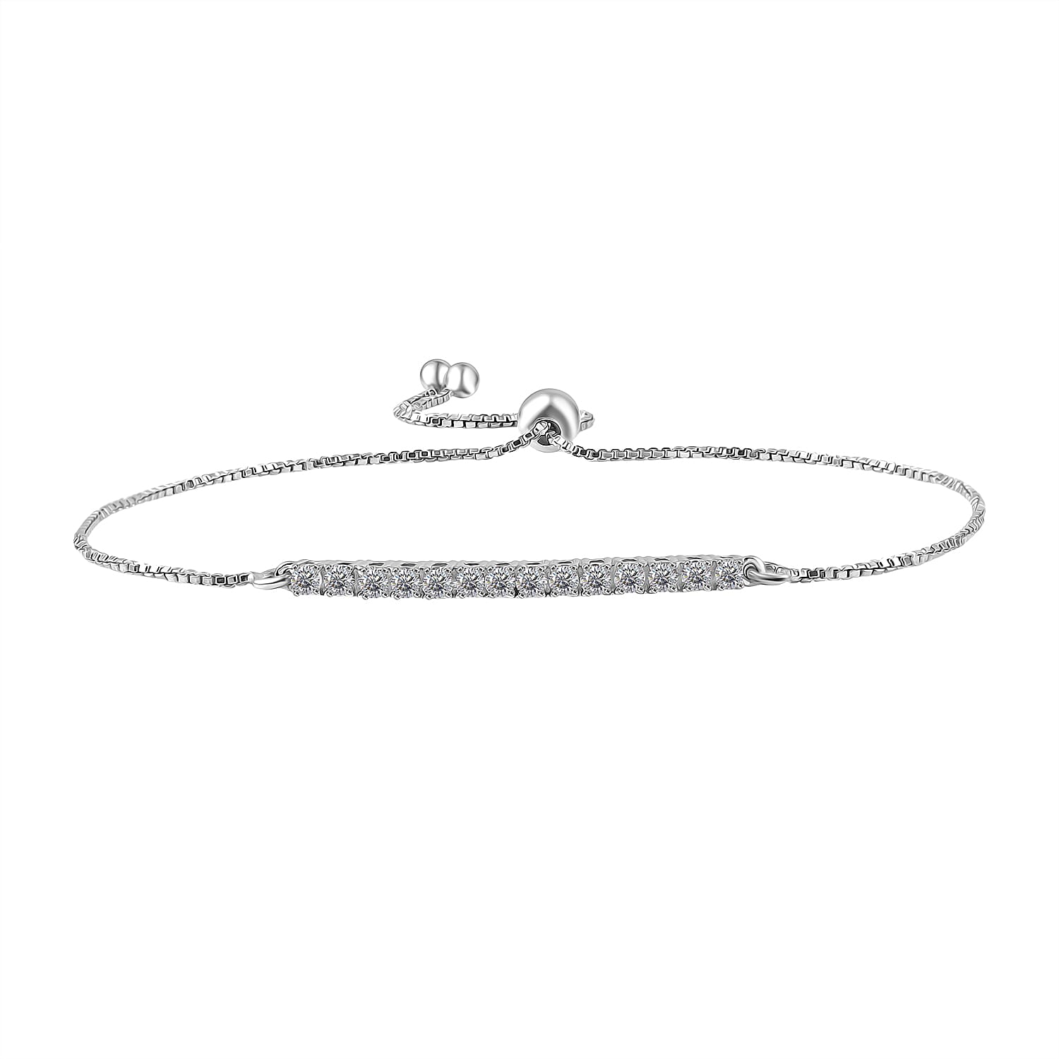 Luxuriant Lab Grown Diamond Fancy Bracelet (Size - 10.5) in Rhodium OverlaySterling Silver  0.518  Ct.