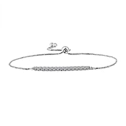 LUXURIANT 0.5 Ct. Lab Grown Diamond Cluster Bracelet in Rhodium Sterling Silver