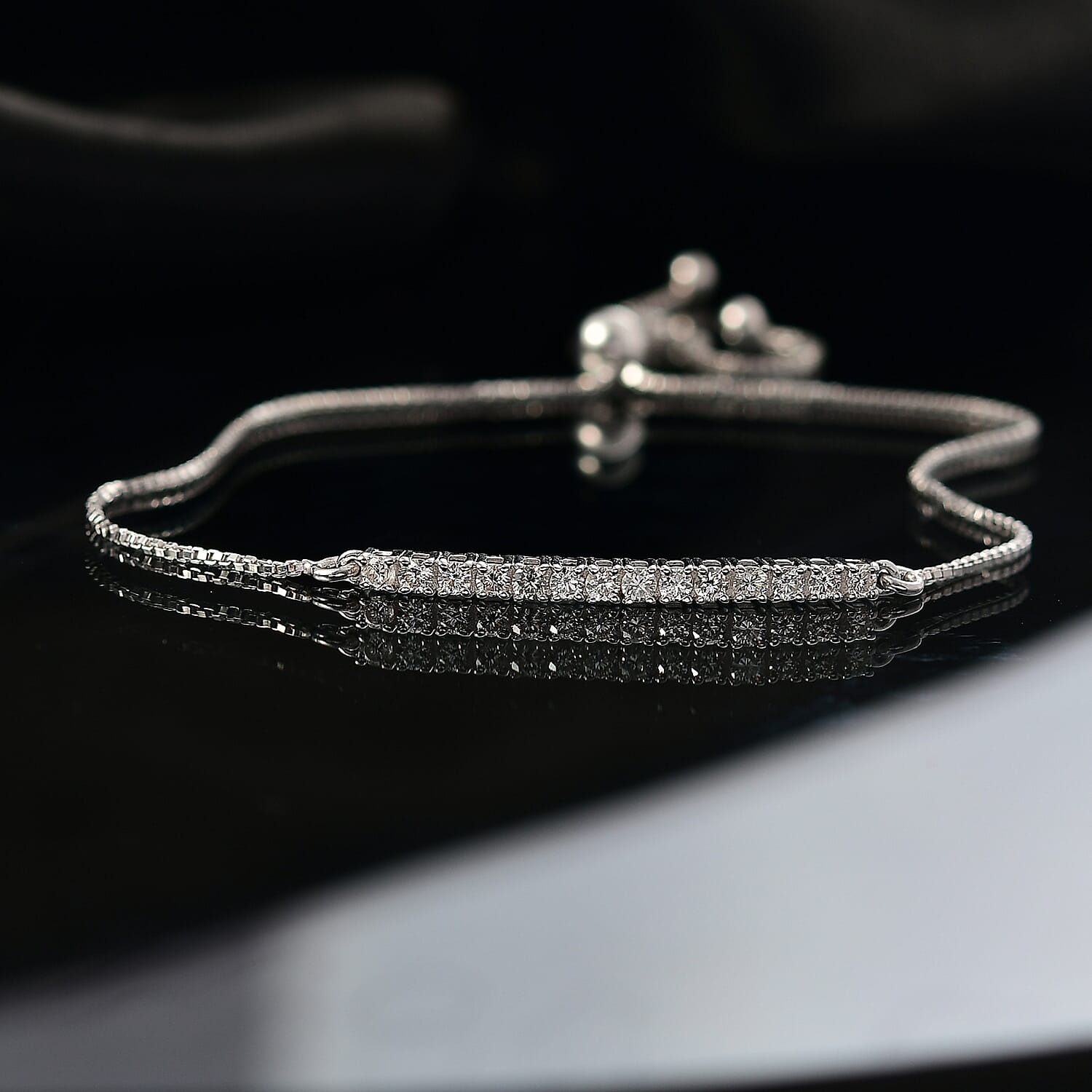 Luxuriant Lab Grown Diamond Fancy Bracelet (Size - 10.5) in Rhodium OverlaySterling Silver  0.518  Ct.
