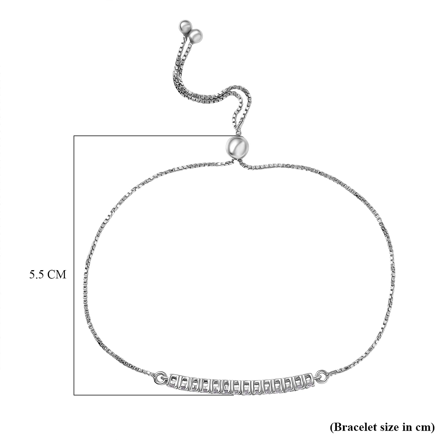 Luxuriant Lab Grown Diamond Fancy Bracelet (Size - 10.5) in Rhodium OverlaySterling Silver  0.518  Ct.