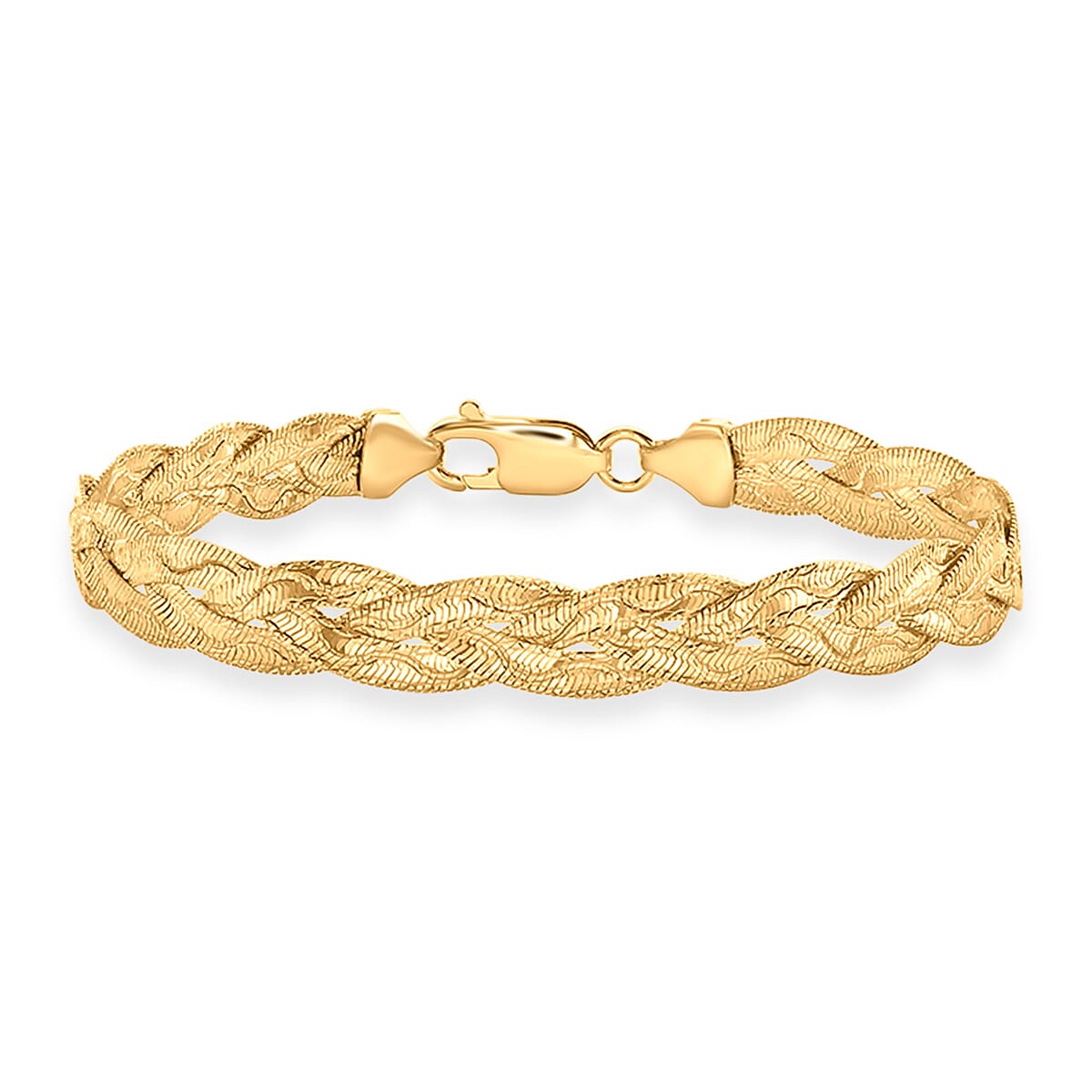 9K Yellow Gold Diamond Cut Wave Bracelet (Size 7.5)  with Lobster Clasp, Gold Wt. 6.01 Gms.