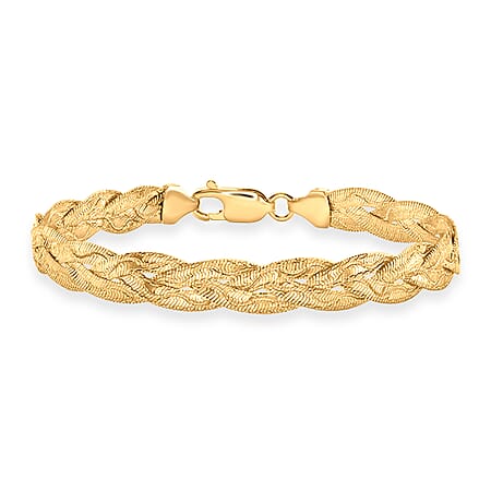 9K Yellow Gold Diamond Cut Wave Bracelet (Size 7.5)  with Lobster Clasp, Gold Wt. 6.01 Gms.