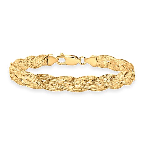 9K Yellow Gold Diamond Cut Wave Bracelet (Size 7.5)  with Lobster Clasp, Gold Wt. 6.01 Gms.