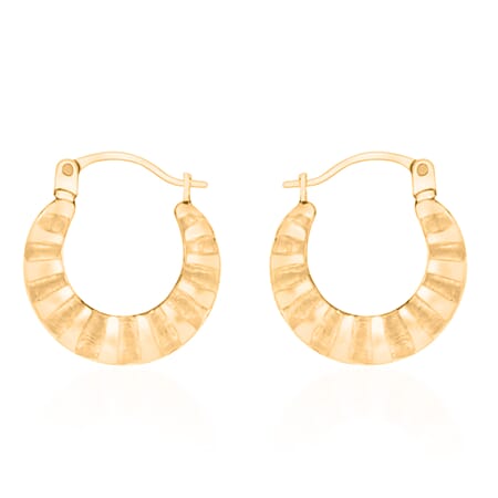 9K Yellow Gold Creole Earring with Clasp