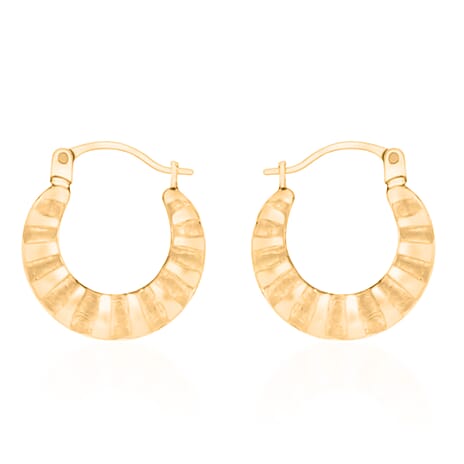9K Yellow Gold Creole Earring with Clasp