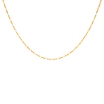 9K Yellow Gold Sparkle Forzatina Necklace (Size - 16) with Spring Ring Clasp