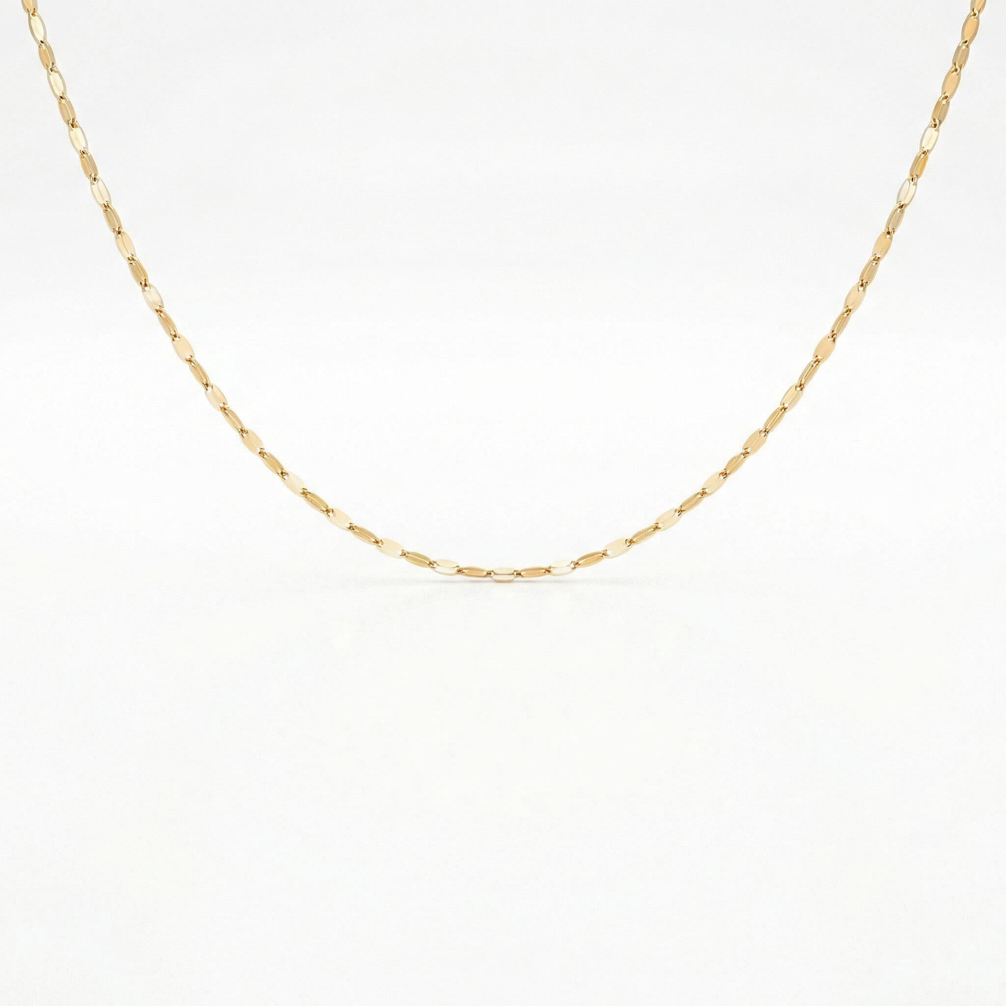 9K Yellow Gold Sparkle Forzatina Necklace (Size - 16) with Spring Ring Clasp