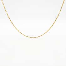 9K Yellow Gold Sparkle Forzatina Necklace (Size - 16) with Spring Ring Clasp