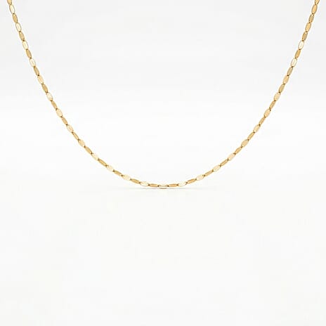 9K Yellow Gold Sparkle Forzatina Necklace (Size - 16) with Spring Ring Clasp