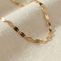 9K Yellow Gold Sparkle Forzatina Necklace (Size - 16) with Spring Ring Clasp