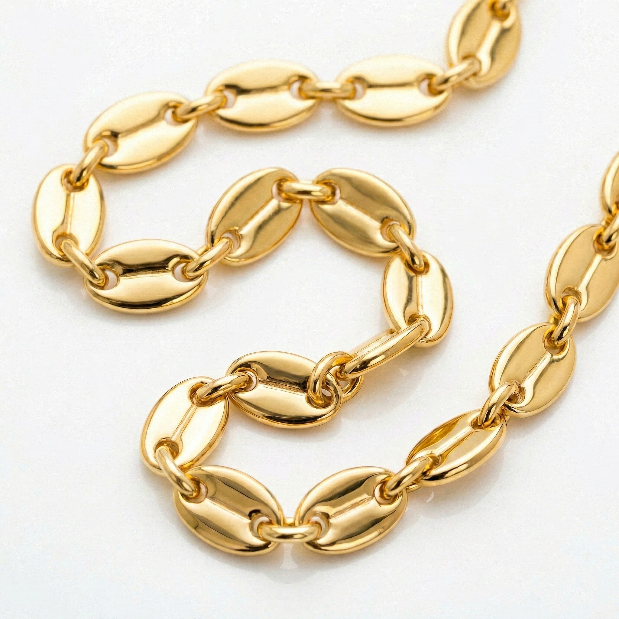 9K Yellow Gold Sparkle Forzatina Necklace (Size - 16) with Spring Ring Clasp