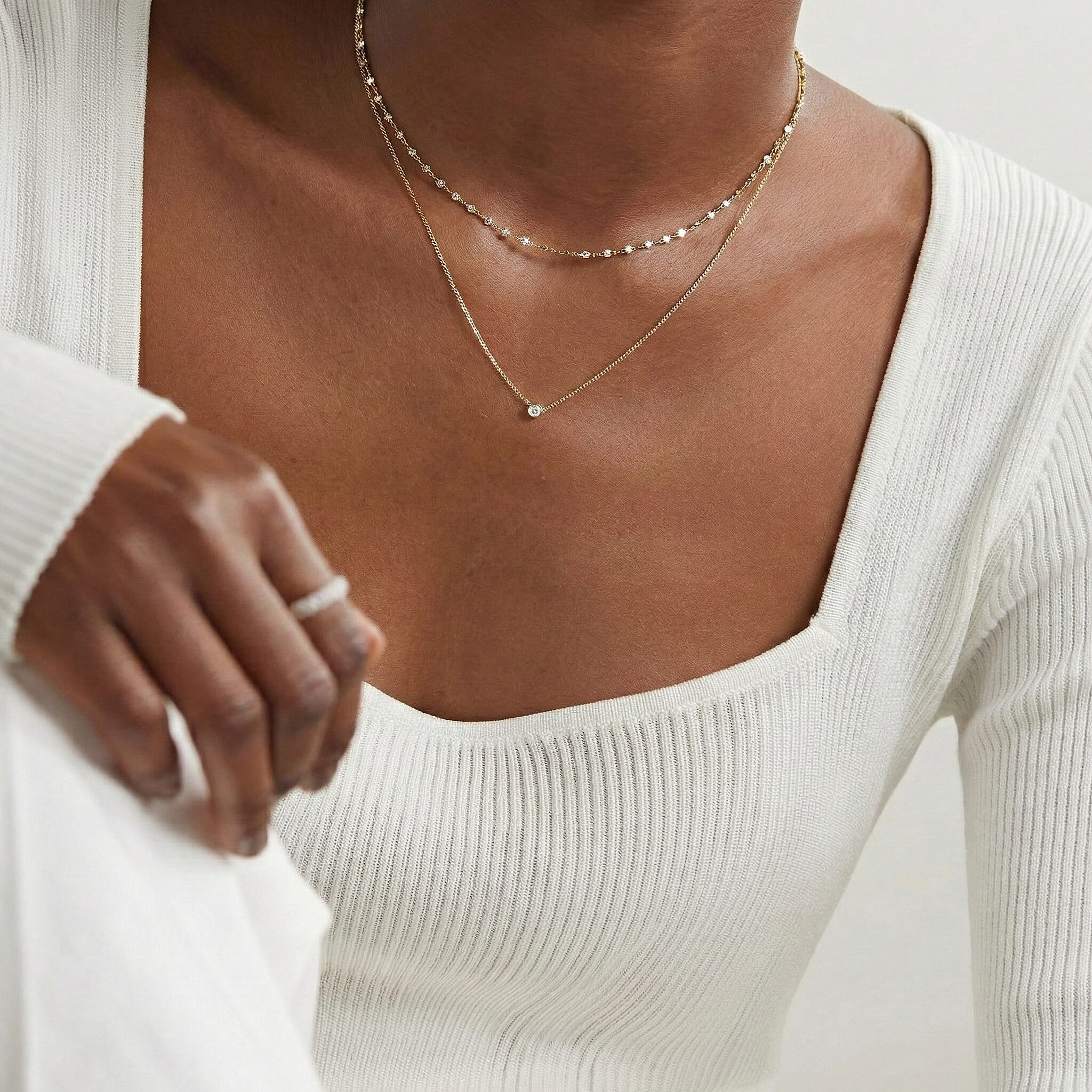 9K Yellow Gold Sparkle Forzatina Necklace (Size - 16) with Spring Ring Clasp