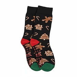 Heat Machine - Sherpa Lined Anti Slip Slipper Socks (Size UK 6-11) - Santa