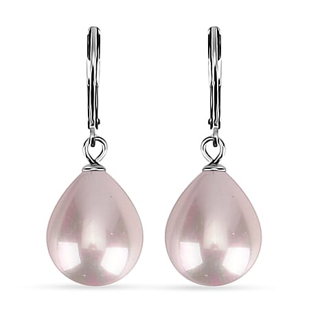 One Time Mega CloseOut- Pink Shell Pearl Drop Earring