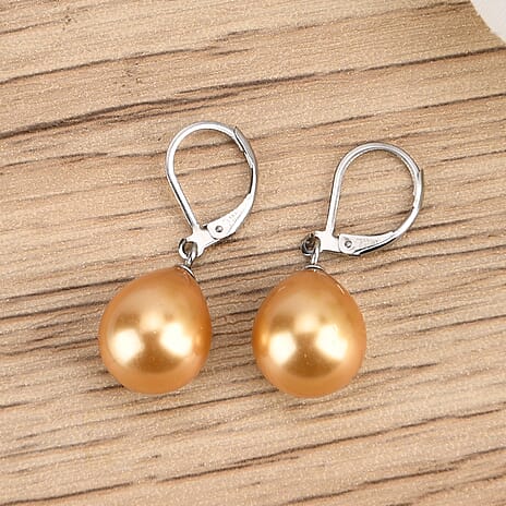 One Time Mega CloseOut- Golden Shell Pearl Drop Earring