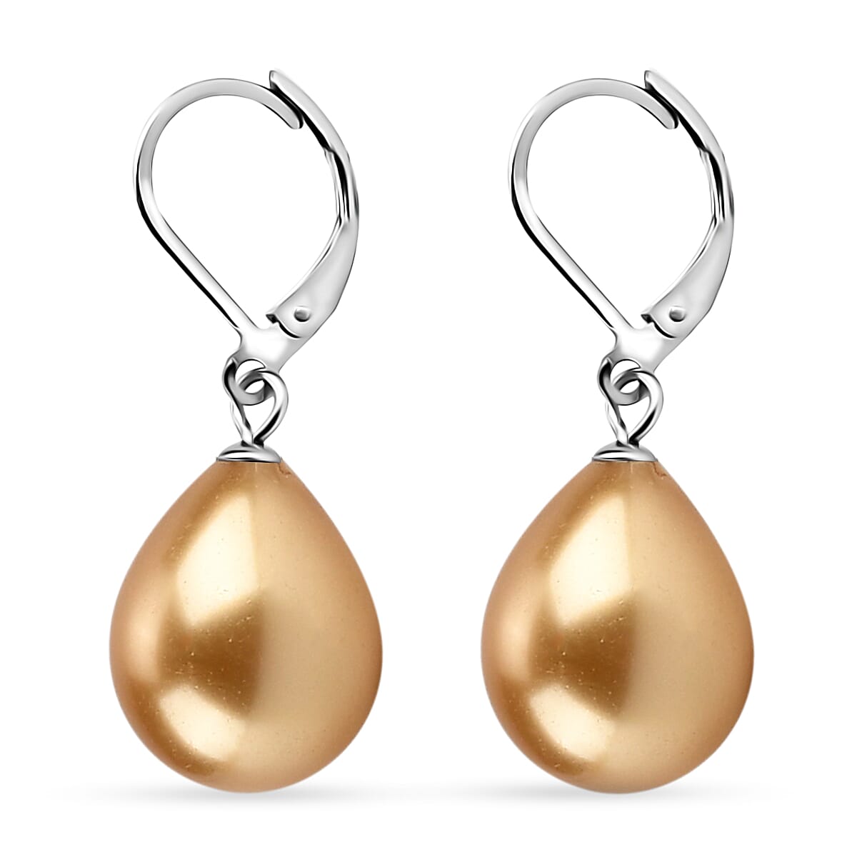 One Time Mega CloseOut- Golden Shell Pearl Drop Earring
