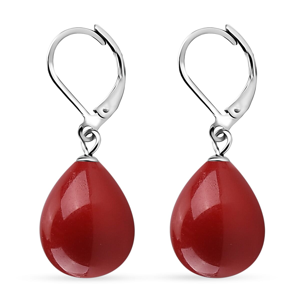 Red Shell Pearl Beads Earring Pure White Stainless Steel  22.000  Ct.