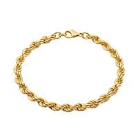 Italian Made - Sterling Silver Bracelet with Gold overlay (Size - 7.25)