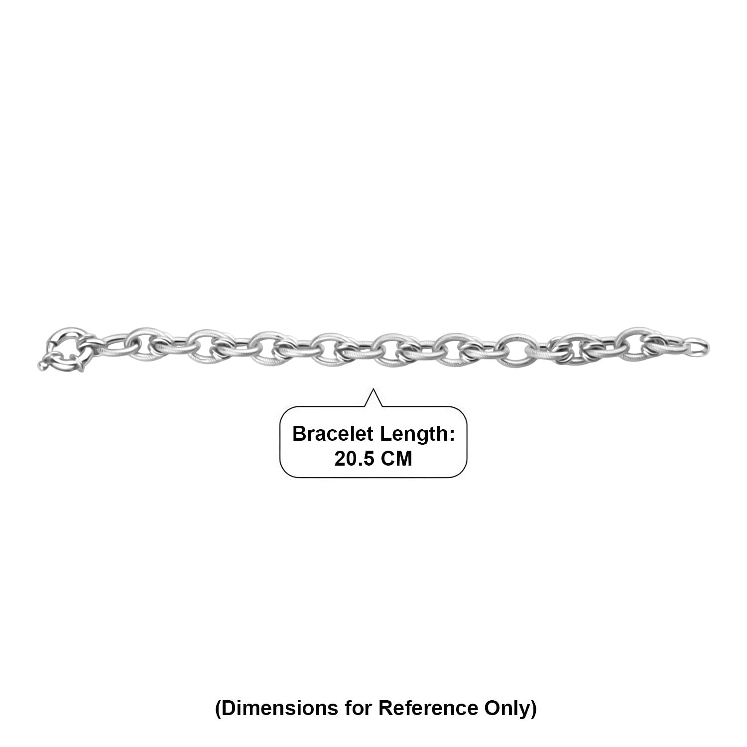 Rhodium Overlay Sterling Silver Bracelet (Size - 8), Silver Wt. 25.44 Gms