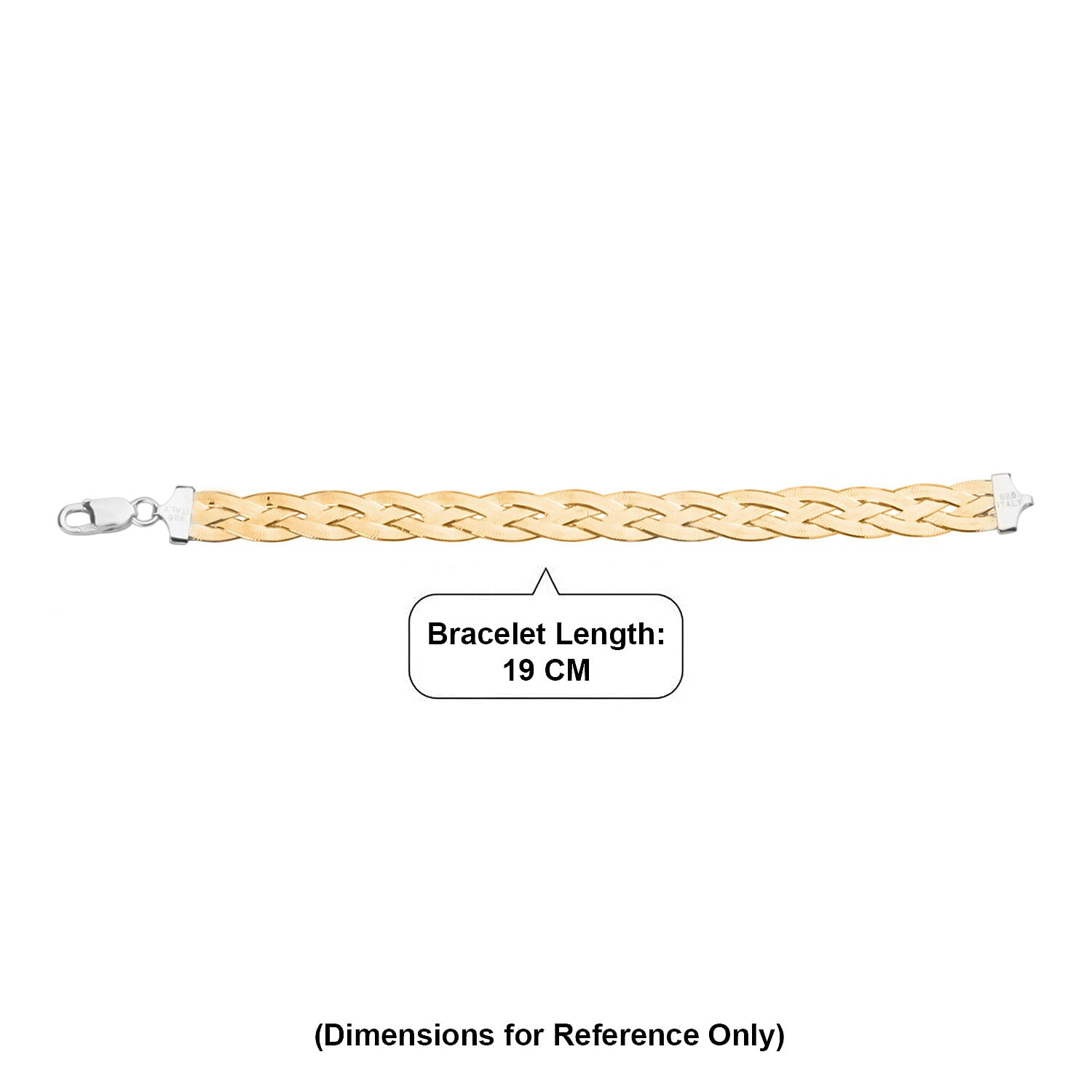 Sterling Silver Bracelet (Size - 7.5) in Two Tone Plated