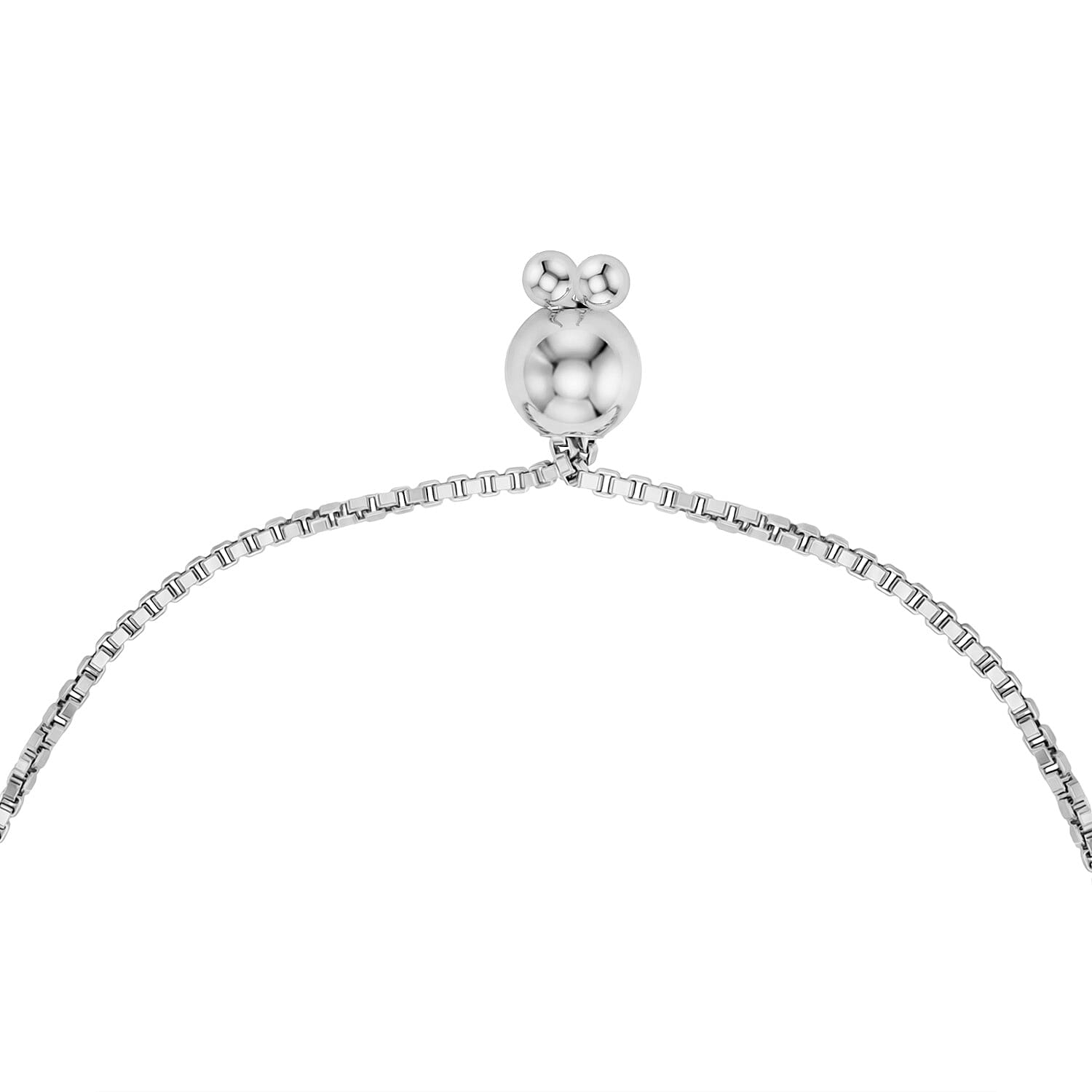 Rhodium Overlay Sterling Silver Adjustable Bracelet.Silver WT 2.85 Gms