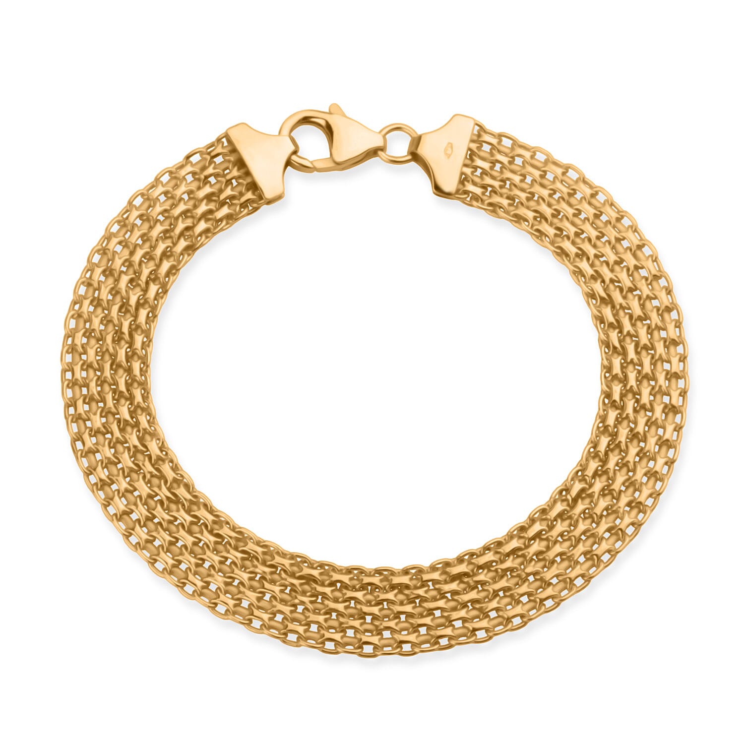 Italian Made - 9K Yellow Gold Bismark Bracelet (Size 7.50) with Lobster Clasp, Gold Wt. 5.50 Gms.