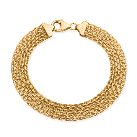 Italian Made - 9K Yellow Gold Bismark Bracelet (Size 7.50) with Lobster Clasp, Gold Wt. 5.50 Gms.