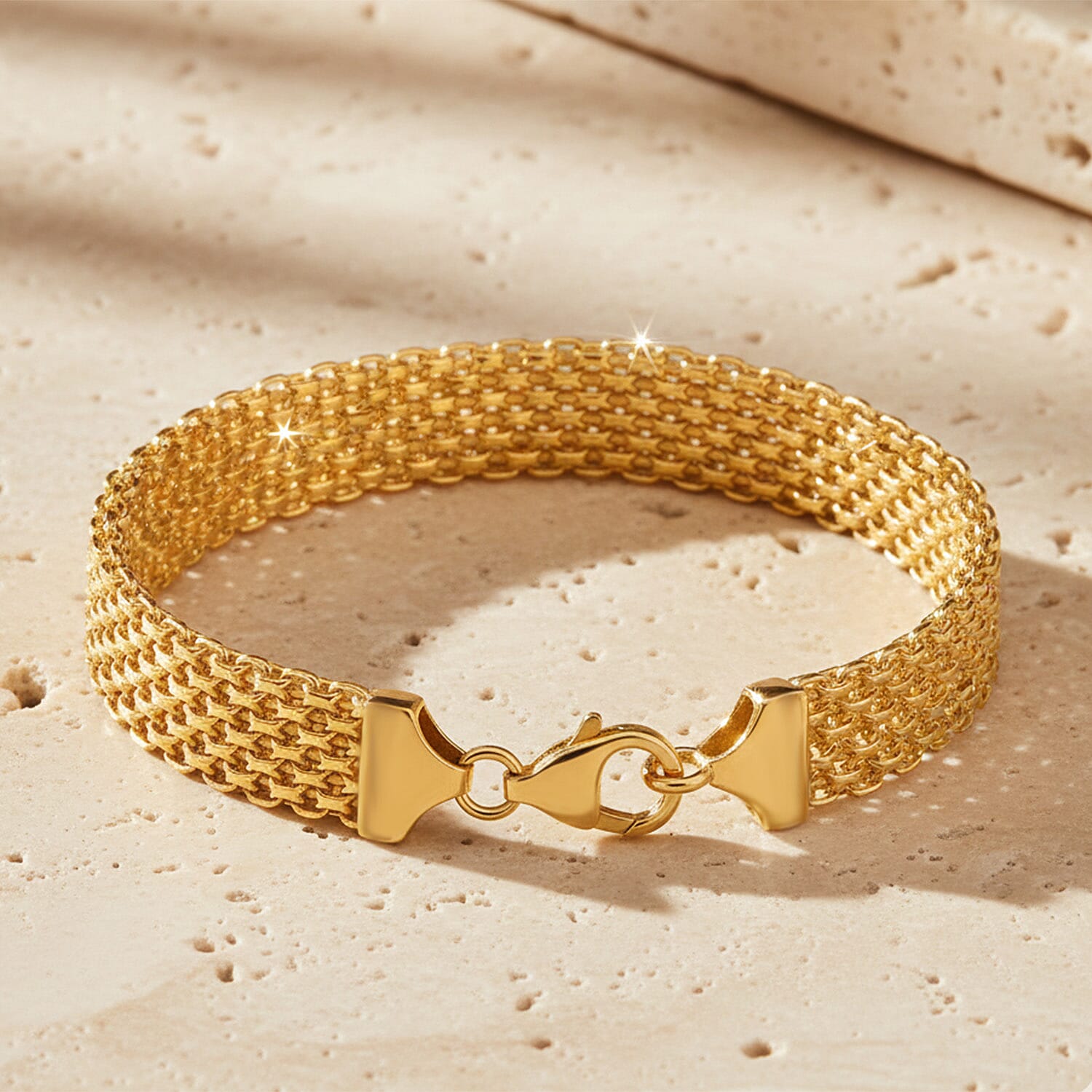 Italian Made - 9K Yellow Gold Bismark Bracelet (Size 7.50) with Lobster Clasp, Gold Wt. 5.50 Gms.