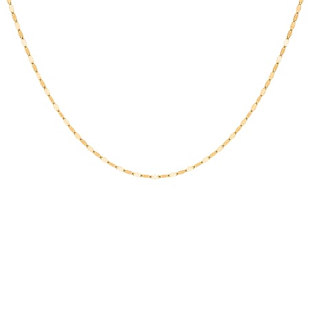 9K Yellow Gold Sparkle Forzatina Necklace (Size - 18) with Spring Ring Clasp