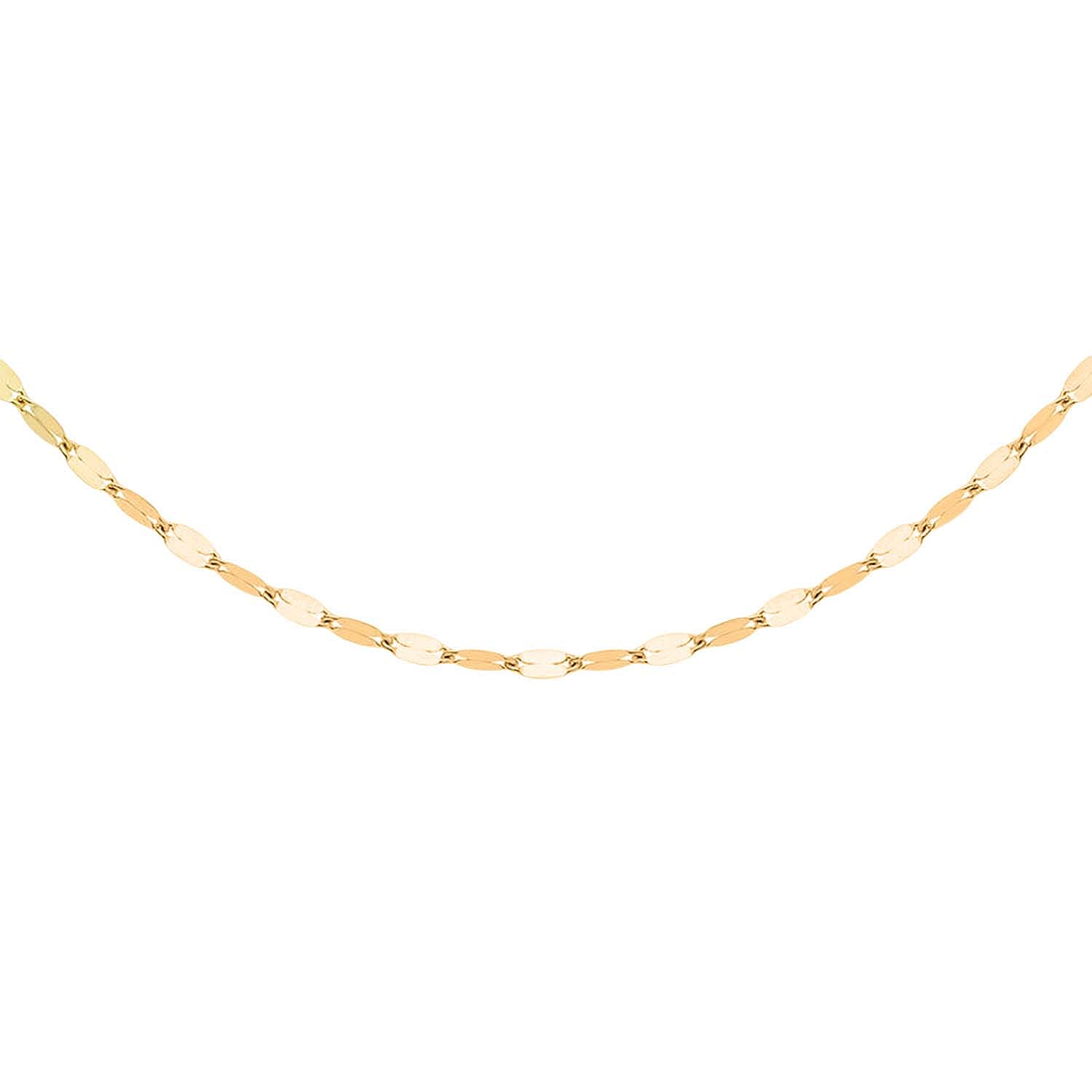 9K Yellow Gold Sparkle Forzatina Necklace (Size - 18) with Spring Ring Clasp