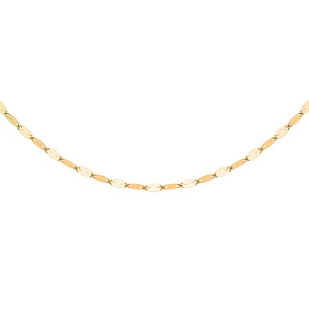 9K Yellow Gold Sparkle Forzatina Necklace (Size - 18) with Spring Ring Clasp