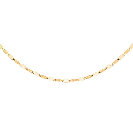 9K Yellow Gold Sparkle Forzatina Necklace (Size - 18) with Spring Ring Clasp