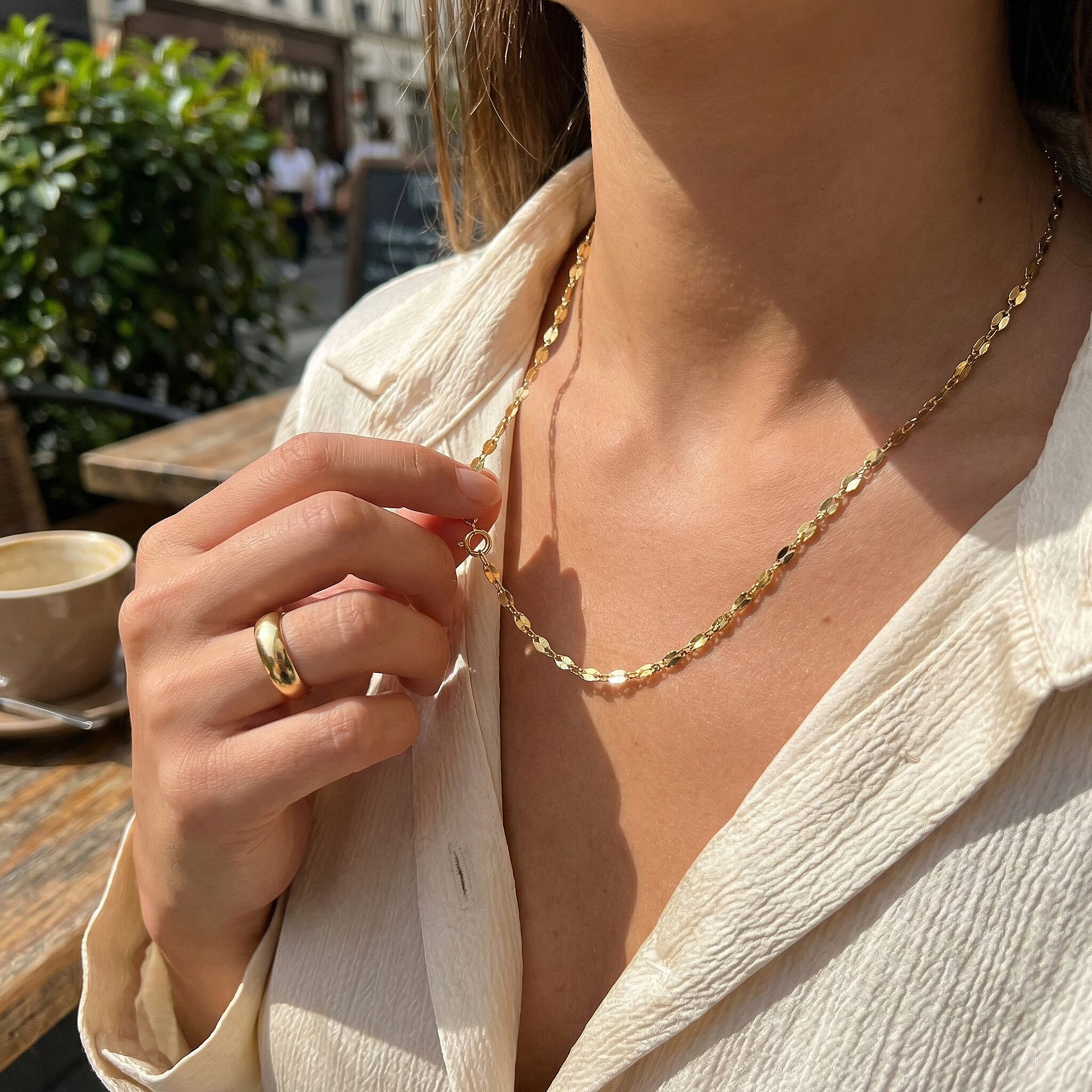 One Time Deal Only - 9K Yellow Gold Sparkle Necklace (Size - 20)