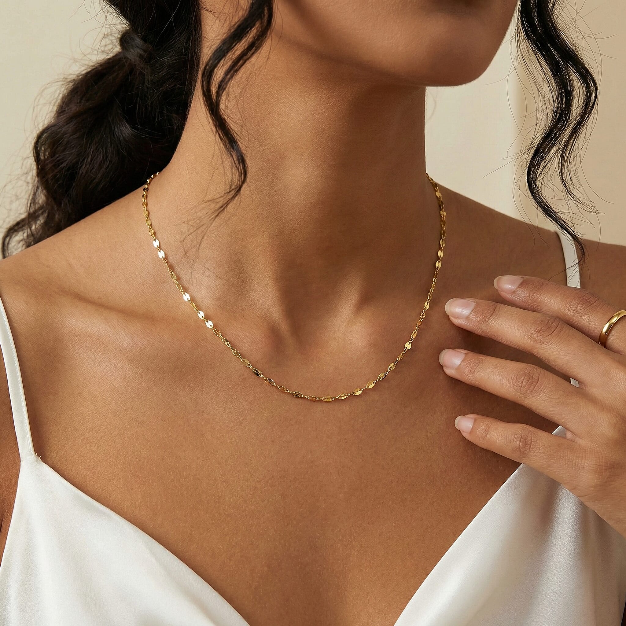 One Time Deal Only - 9K Yellow Gold Sparkle Necklace (Size - 20)