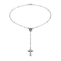 One Time Deal - Sterling Silver  Rosary Necklace (Size - 26)