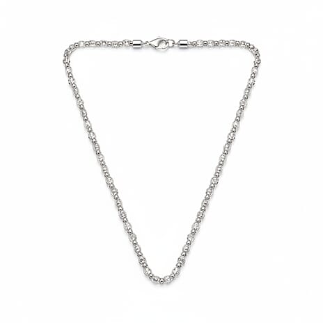 The Silver Marquise Cascade Necklace (Size - 18) in Rhodium Overlay Sterling Silver